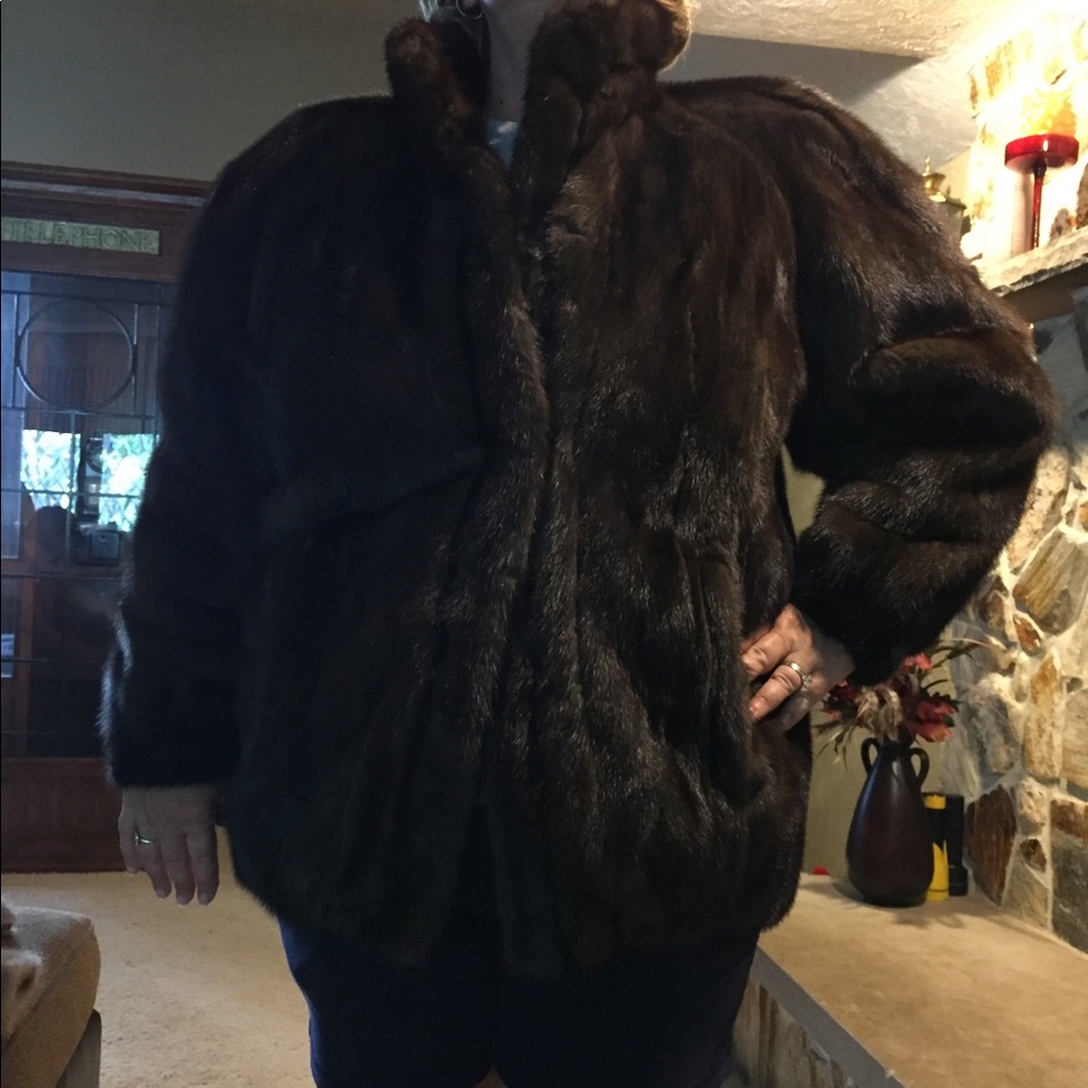 Ladies mink/ leather reversible jacket